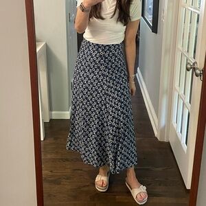 Ralph Lauren Polo Midi Geometric Equestrian Print Skirt